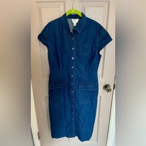 Early 2000s Women's Blue Denim Dress